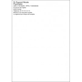 Ordonnancier personnalisé Médecin psychiatre