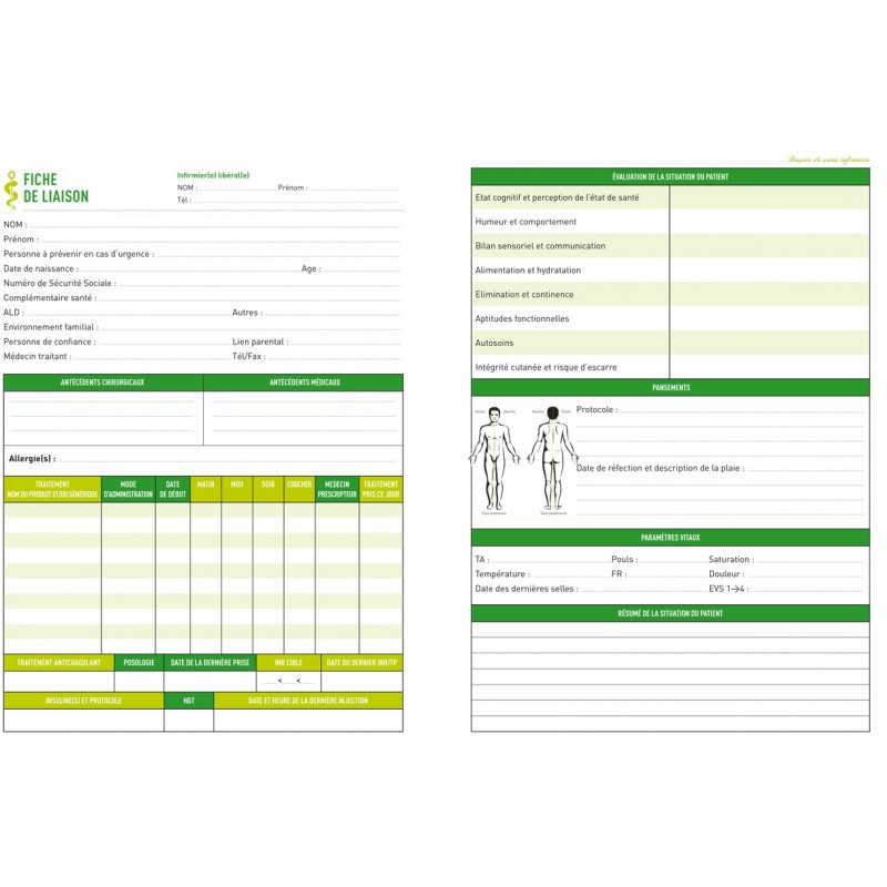 Dossier de soins du patient - classeur avec fiches - Classeur Dossier de  soins à domicile prêt à l'emploi - Dossiers de soins - Suivi médical -  Santé-Social - Documents & Accessoires